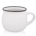 12 oz. TWO-TONE GLOSSY POTTERY BARN Coffee Mug - White