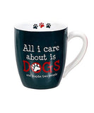 20 oz "ALL I CARE ABOUT IS DOGS AND MAYBE TWO PEOPLE" Navy Blue Coffee Mug