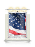 RED, WHITE & BLUE Large 3-Wick Jar Candle - Kringle Candle