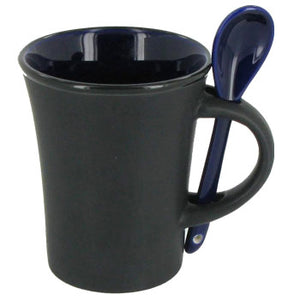 9 oz. HILO MUG WITH SPOON Coffee Mug - Colbalt Blue