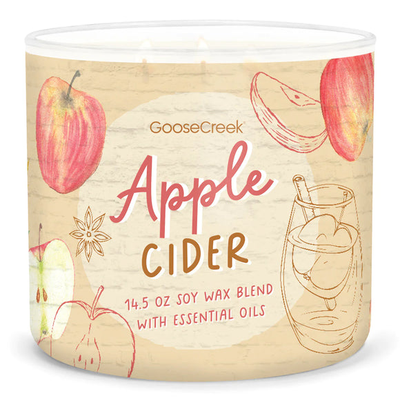 APPLE CIDER Large 3-Wick Jar Candle by Goose Creek Candle Company