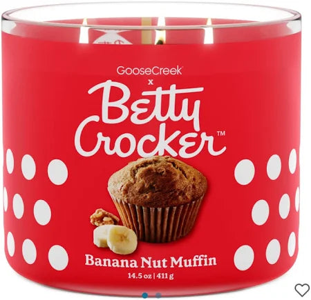 BANANA NUT MUFFIN Large Jar 3-Wick Candle - Goose Creek Candle (Betty Crocker)