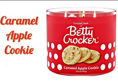 CARAMEL APPLE COOKIE Large Jar 3-Wick Candle - Goose Creek Candle (Betty Crocker Collection)