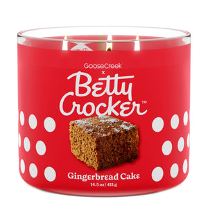 GINGERBREAD CAKE Large Jar 3-Wick Candle - Goose Creek Candle (Betty Crocker Collection)