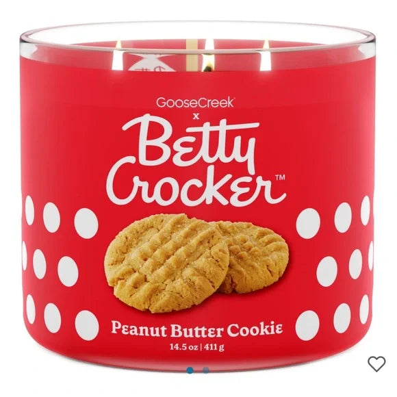 PEANUT BUTTER COOKIES Large Jar 3-Wick Candle - Goose Creek Candle (Betty Crocker Collection)