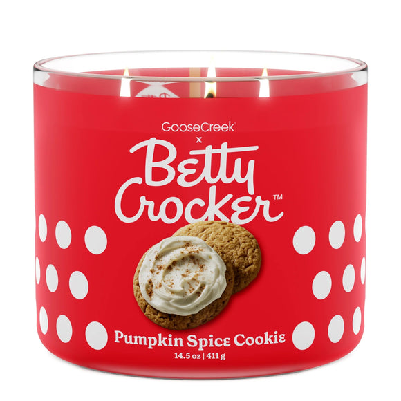 PUMPKIN SPICE COOKIE Large Jar 3-Wick Candle - Goose Creek Candle (Betty Crocker Collection)