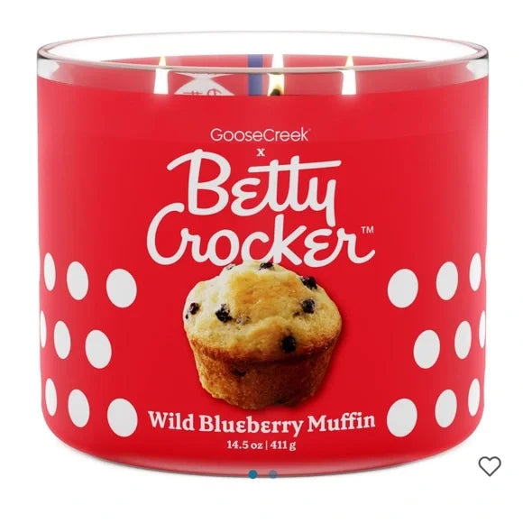 WILD BLUEBERRY MUFFIN Large Jar 3-Wick Candle - Goose Creek (Betty Crocker Collection)