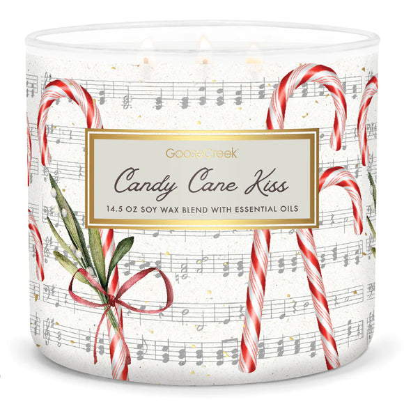 CANDY CANE KISS Large 3-Wick Jar Candle by Goose Creek Candle Company