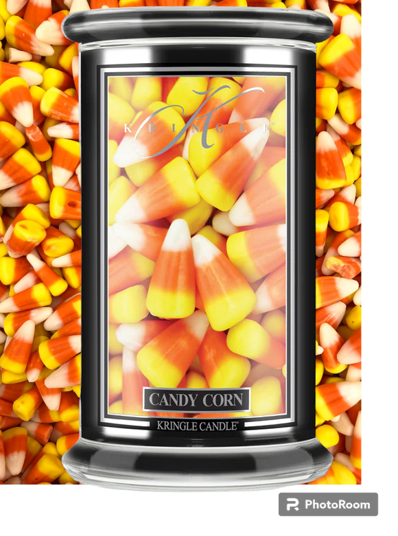 CANDY CORN Large 2-Wick Jar Candle by Kringle Candle Company