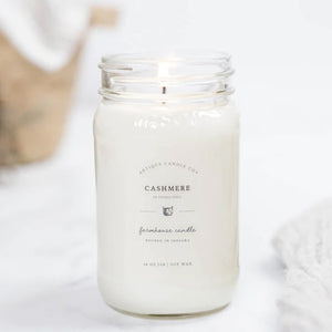 CASHMERE Large Mason Jar Candle by Antique Candle Company