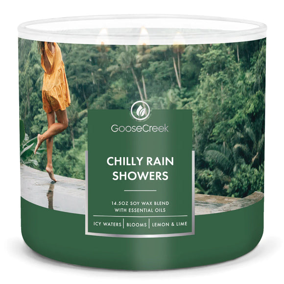 CHILLY RAIN SHOWERS Large 3-Wick Candle by Goose Creek Candle Company