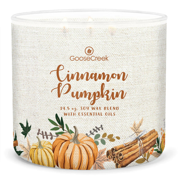 CINNAMON PUMPKIN Large 3-Wick Jar Candle by Goose Creek Candle Company