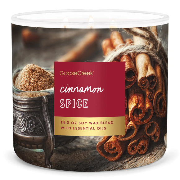 CINNAMON SPICE Large 3-Wick Jar Candle by Goose Creek Candle Company