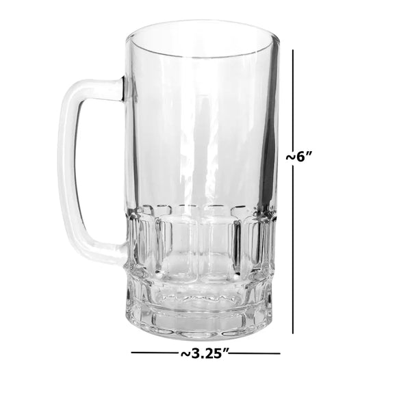 18 oz CLEAR BEER STEIN Glass Beer Mug