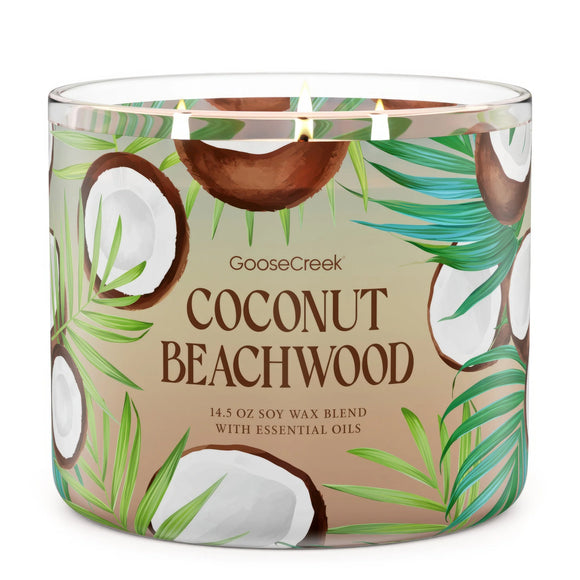 COCONUT BEACHWOOD 3-Wick Large Jar Candle by Goose Creek Candle Company