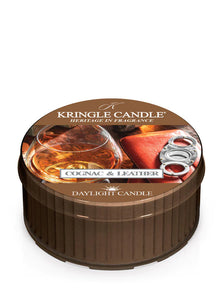 COGNAC & LEATHER DayLight Candle Cup by Kringle Candle Company