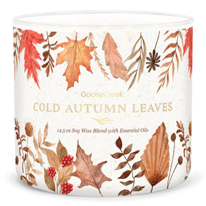 COLD AUTUMN LEAVES Large 3-Wick Jar Candle by Goose Creek Candle Company