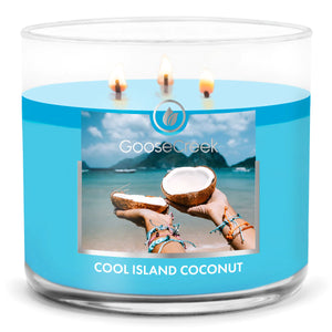 COOL ISLAND COCONUT Large 3-Wick Jar Candle by Goose Creek Candle Company