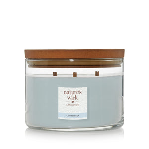 COTTON LILY  3-wick Large Jar Candle from Woodwick's Nature's Wick Collection