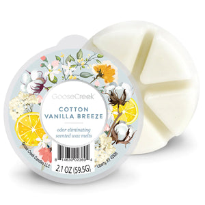 COTTON VANILLA BREEZE 6-Piece Wax Melt ***Odor Eliminator*** by Goose Creek Candle Co.