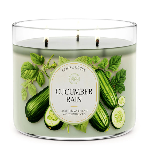 CUCUMBER RAIN Large 3-Wick Jar Candle - Goose Creek Candle Company