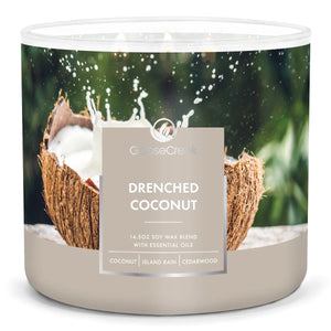 DRENCHED COCONUT Large 3-Wick Candle by Goose Creek Candle Company