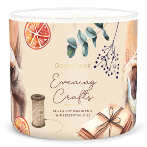 EVENING CRAFTS Large Jar 3-Wick Jar Candle by Goose Creek Candle Company