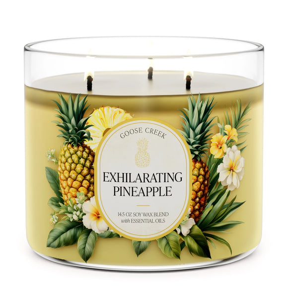 EXHILARATING PINEAPPLE Large 3-Wick Jar Candle - Goose Creek Candle Company