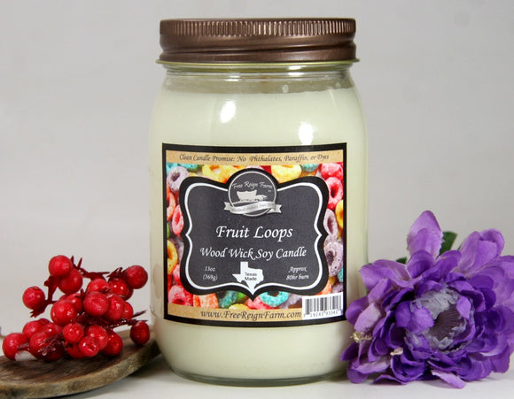 FRUIT LOOPS Medium Jar Candle by Free Reign Farms LLC ***CUSTOMER FAVORITE***