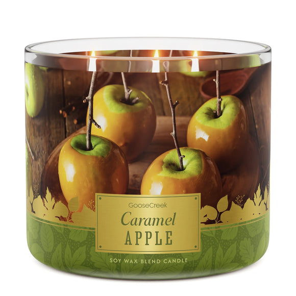 CARAMAL APPLE Large Jar Candle 3-Wick - Goose Creek Candle (Fall Tradition Collection)