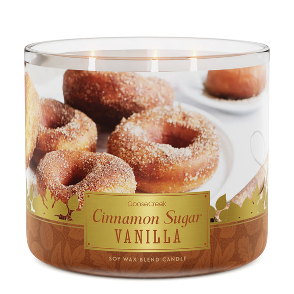 CINNAMON SUGAR VANILLA Large Jar 3-Wick Candle - Goose Creek Candle (Fall Tradition Collection)