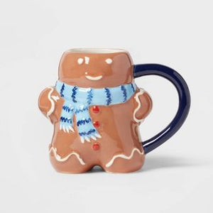 14 oz. FIGURAL GINGERBREAD MAN Christmas Mug