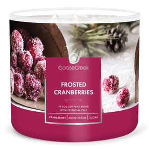 FROSTED CRANBERRIES Large 3-Wick Jar Candle by Goose Creek Candle Company