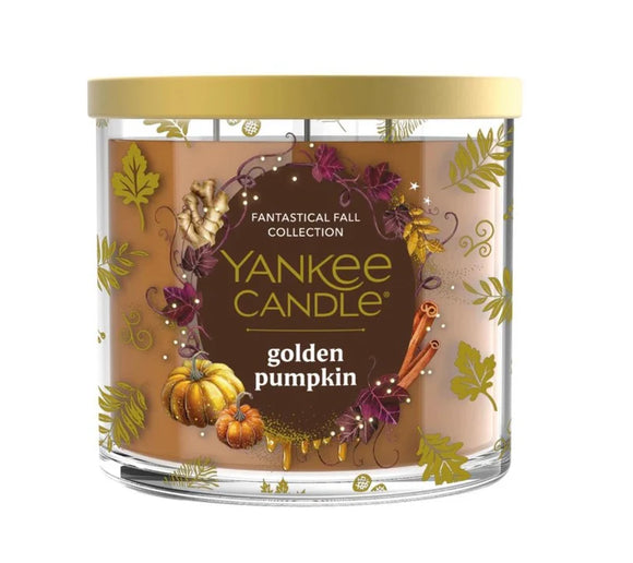 GOLDEN PUMPKIN Large Jar 3-Wick Candle - Yankee Candle (Fantastic Fall Collection)