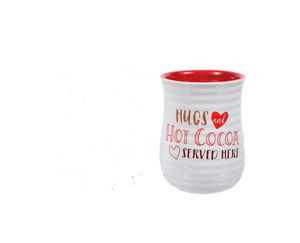 18 oz "HUGS AND HOT COCOA MUG SERVED HERE" Coffee Mug