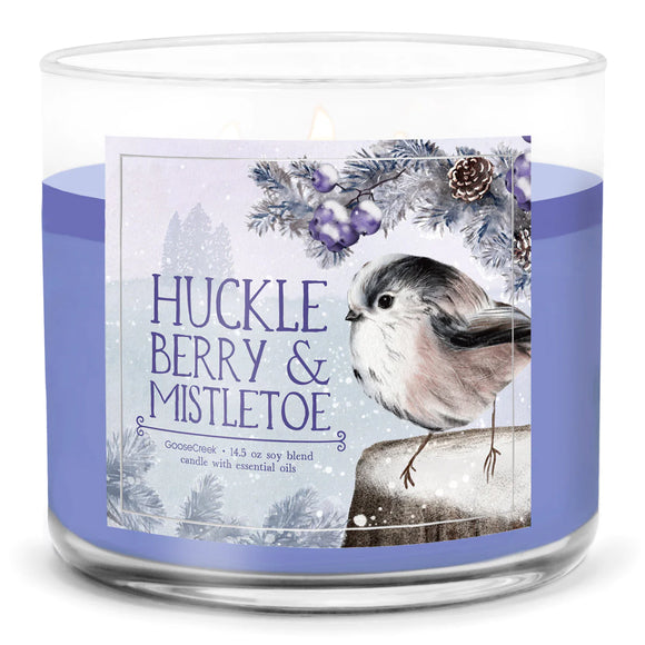 HUCKLEBERRY & MISTLETOE Large 3-Wick Jar Candle by Goose Creek Candle Company