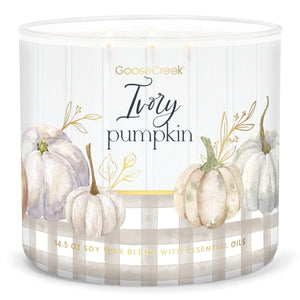 IVORY PUMPKIN Large 3-Wick Jar Candle by Goose Creek Candle Company