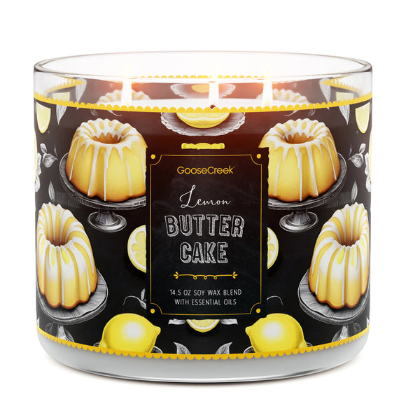 LEMON BUTTER CAKE Large Jar 3-Wick Candle - Goose Creek Candle