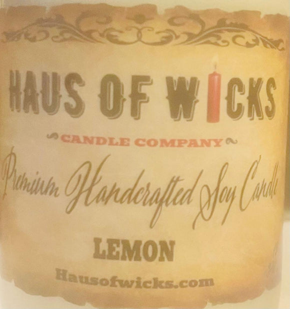 LEMON Medium Jar Candle by Haus of Wicks Candle Company