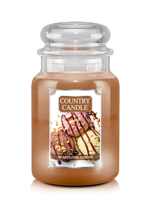 NEAPOLITAN SUNDAE Large Jar Candle from Kringle Candle Company's Country Candle Collection