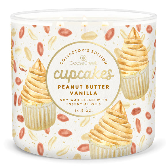 PEANUT BUTTER VANILLA CUPCAKE Large 3-Wick Candle by Goose Creek Candle Company