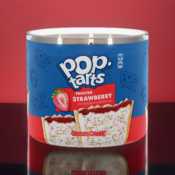 FROSTED STRAWBERRY Large Jar 3-Wick Candle - Goose Creek (Pop Tarts Collection)