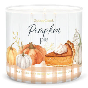 PUMPKIN PIE Large 3-Wick Jar Candle by Goose Creek Candle Company