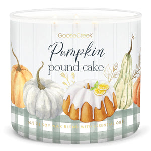 PUMPKIN POUND CAKE Large 3-Wick Jar Candle by Goose Creek Candle Company