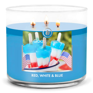 RED, WHITE & BLUE Large 3-Wick Jar Candle by Goose Creek Candle Company