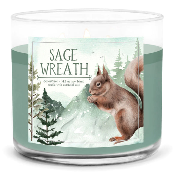 SAGE WREATH Large 3-Wick Jar Candle by Goose Creek Candle Company