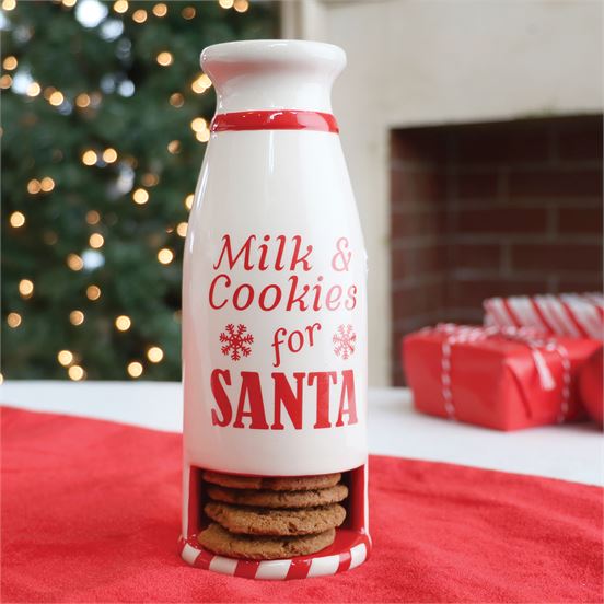 SANTA'S MILK BOTTLE WITH COOKIES HOLDER 