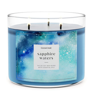 SAPPHIRE WATERS Large 3-Wick Jar Candle by Goose Creek Candle Company