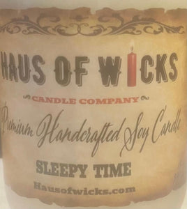 SLEEPY TIME Medium Jar Candle by Haus of Wicks Candle Company