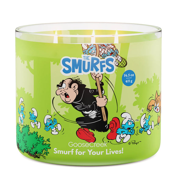 SMURF FOR YOUR LIVES! Large Jar 3-Wick Candle - Goose Creek Candle (A Smurfs Collection)